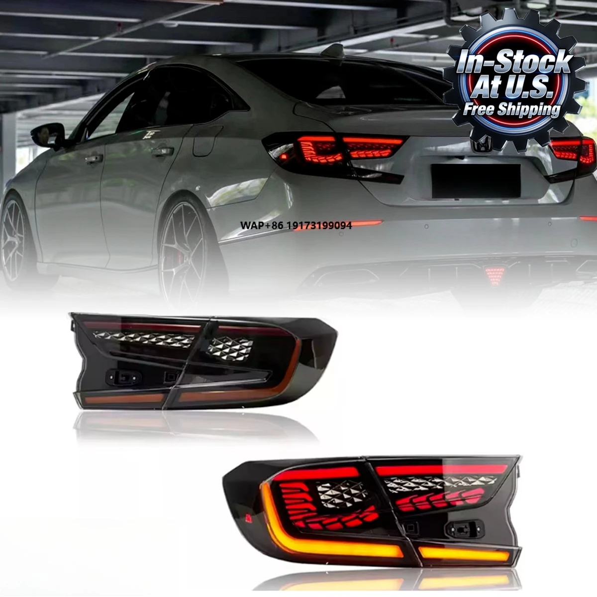 

New Car LED Lights Rear Tail Lamps for Accord 10th Gen 2018-2022 DRL Start-up Dynamic Light Turn Signal