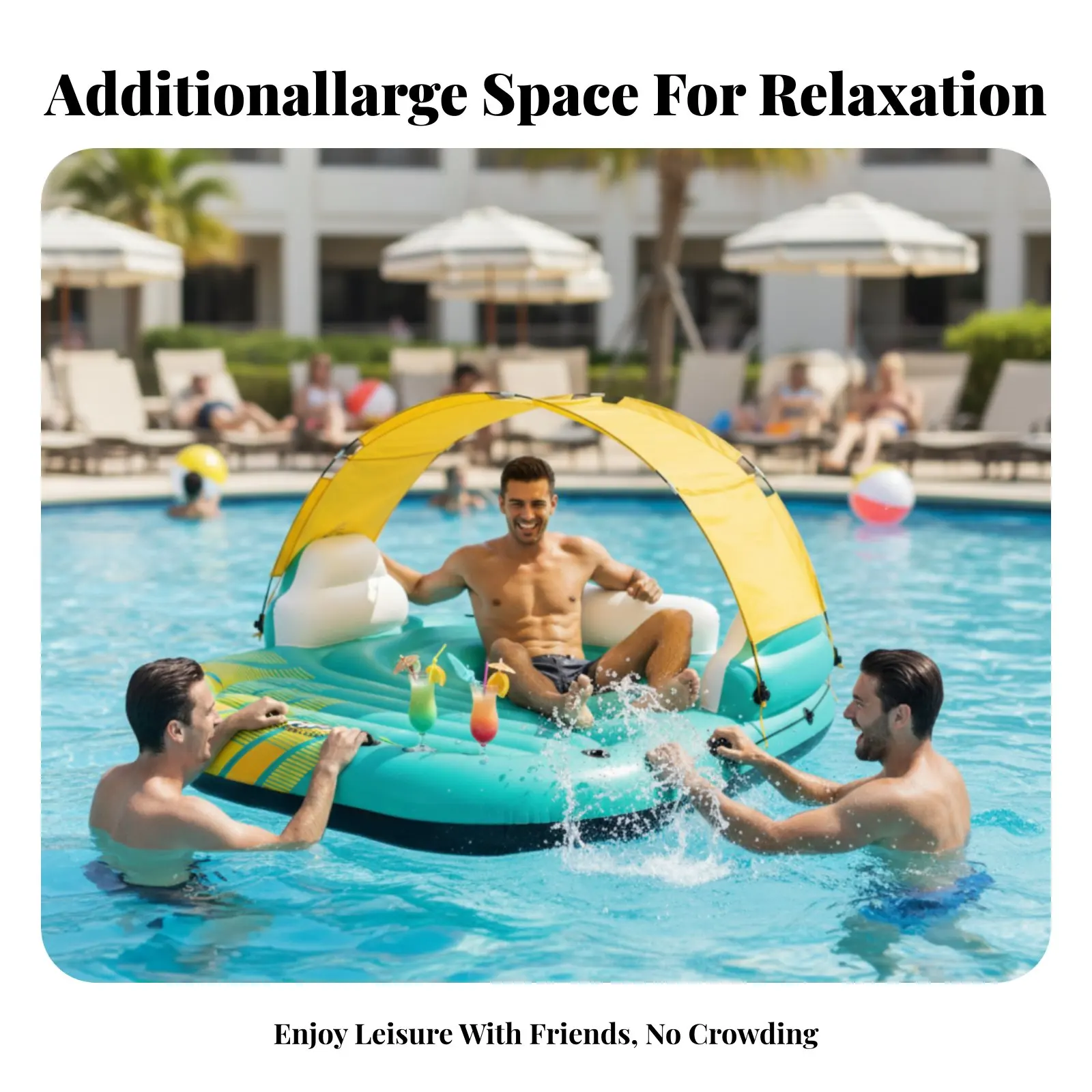 Riesige aufblasbare Insel mit abnehmbarer Wasserliege, geräumiger Pool-Schwimmkörper für gesellige Zusammenkünfte