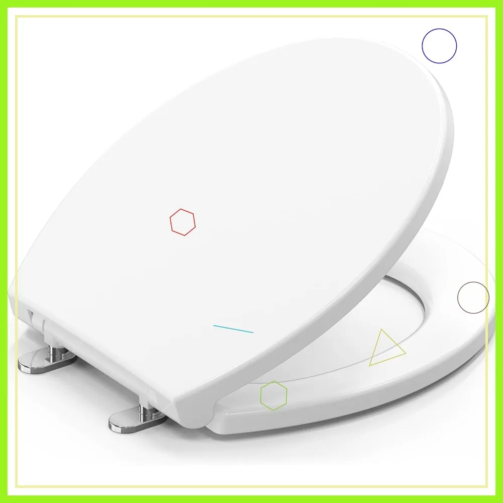 

Круглое сиденье для унитаза с плавным закрыванием, магнитным быстрым креплением, простой установкой и стабильной конструкцией, белое, из пластика