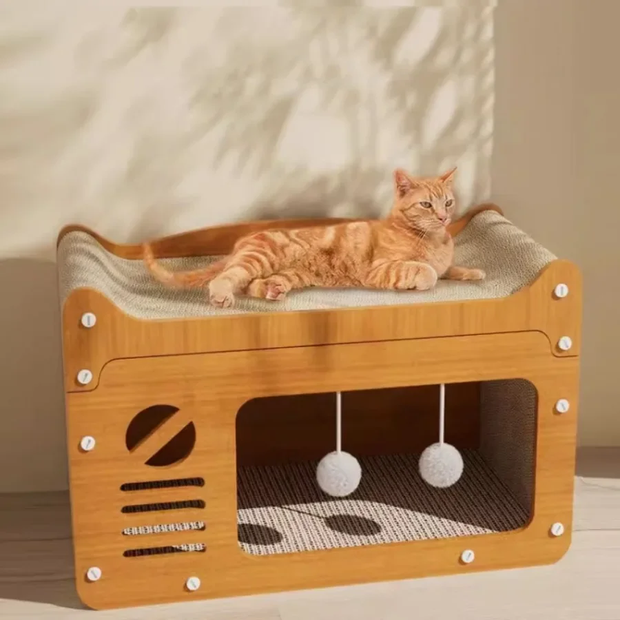 

2-in-1 Cat Scratch Board Large Space Cat Nest Four Season Pet House Universal House Sofa Anti Scratch Cat Toy Pet Supplies