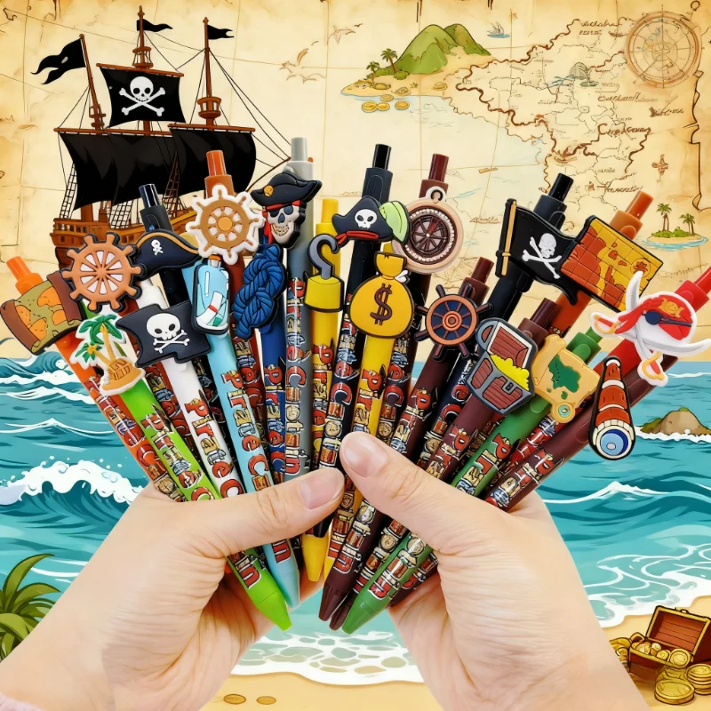 

9 шт./18 шт. шариковая ручка пиратской тематики, дрейфующая бутылка, шариковая ручка с флагом, подходящая для использования в студенческих офисах