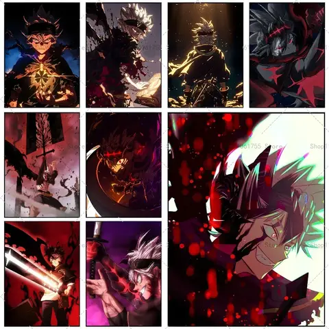 Anime Black Clover Character Wall Art Poster Canvas Painting for Picture Coffee House Bar Living Room Bedroom Home Decor Gift