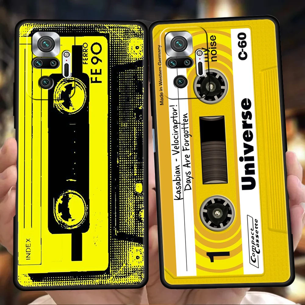 Mixtape Vintage Magnetic Tape Cassette Audio Phone Case Cover for Redmi 13C 10C Note 13 12 10 11 Pro Plus 7 8T K40 K50 Pro Shell