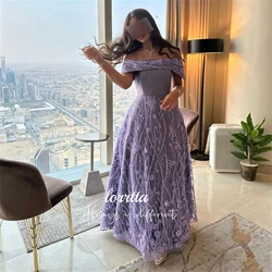 Evening Dress Satin Shiny Fabric Line A Eid Al-fitr Purple Formal Dresses Luxury Women 2024 New Special Occasion Gala Customized