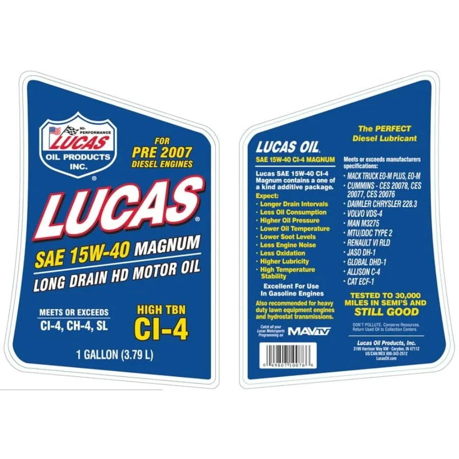 10076PK4 15W40 زيت شاحنة Magnum High TBN لأداء المحرك الثقيل في نقل LongHaul والمعدات الصناعية 1