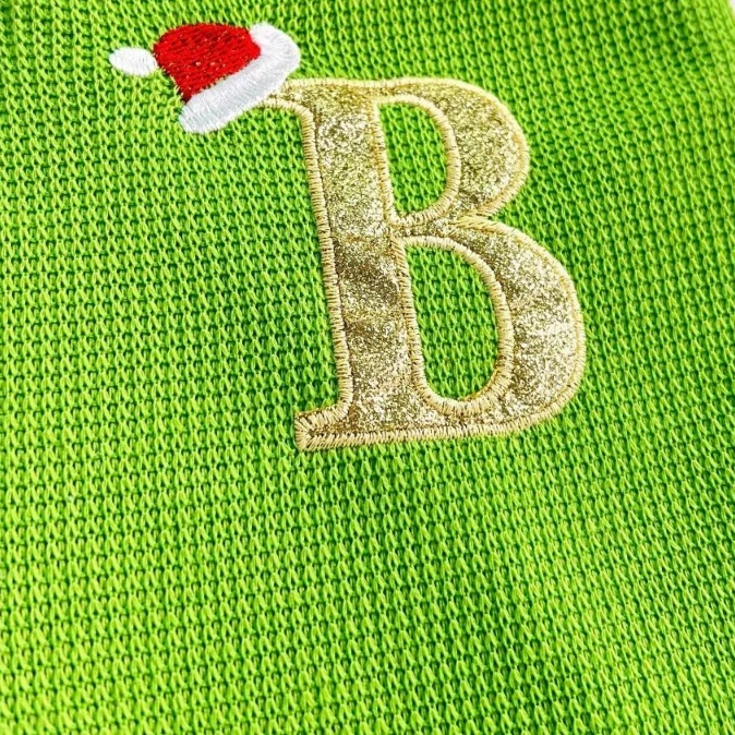 Green Christmas Alphabet Knitted Socks Large Capacity Thickened Candy Gift Bags Festival Exquisite Christmas Tree Ornaments