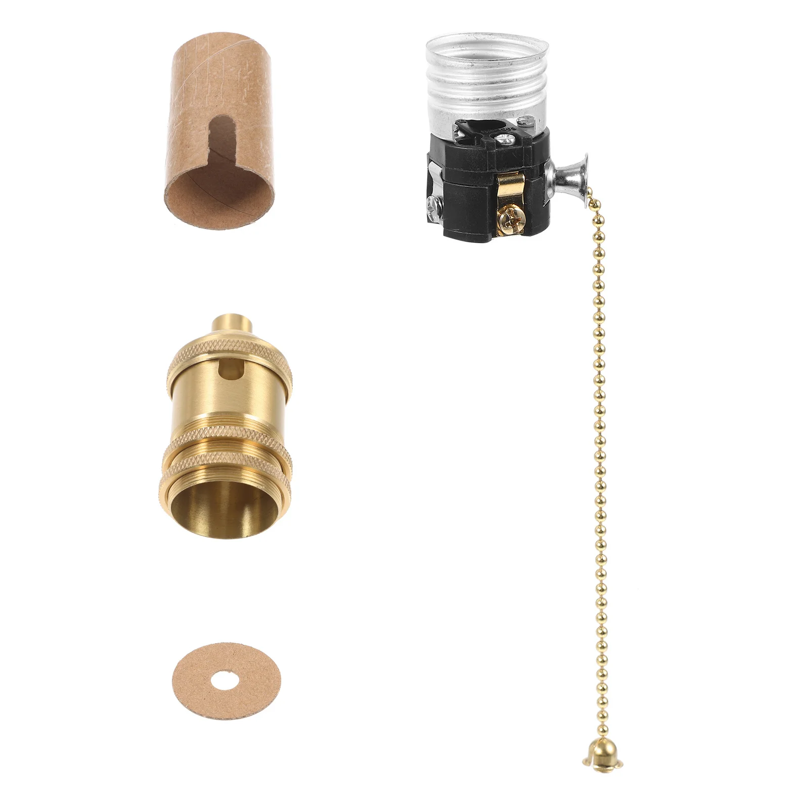

1Set Pull Chain Lampholder E27 Copper Vintage Style Ceiling Light Socket Pullswitch Lamp Base Accessory Pull Chain Light Fixture
