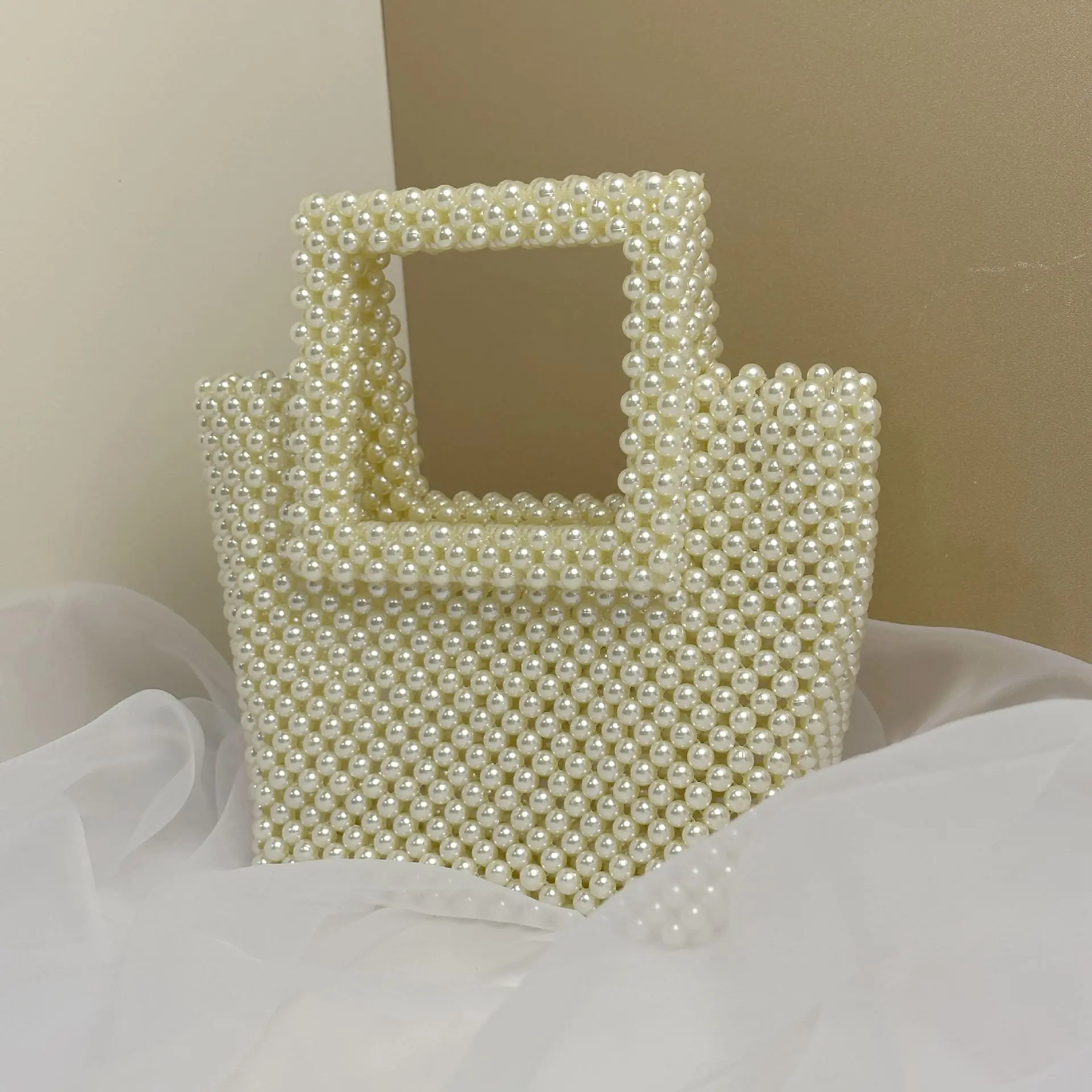 Acrylic Square Handbag High Quality Lightweight Versatile Square Women's Pearl Bag