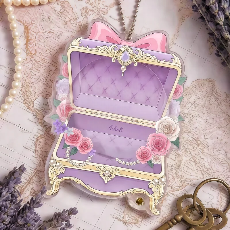 Baroque Vintage Treasure Chest 58mm Acrylic Badge Brick, Gorgeous Lolita Pin Display Frame, for Anime Kpop Merch Shooting Decor