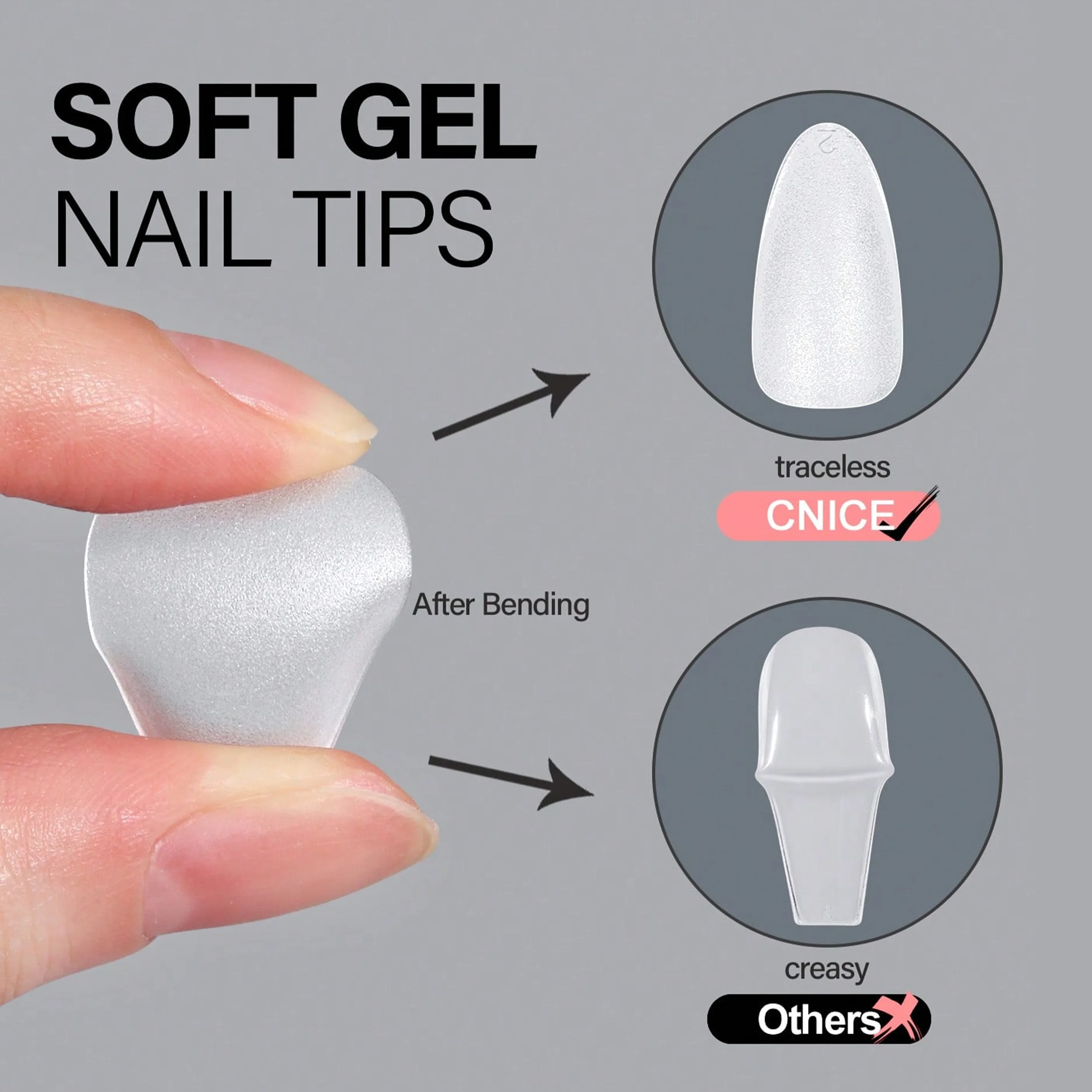 HOTWAY 300pcs almond shaped/oval shaped/acrylic nail tips, 15 sizes, complete set of fake nails, matte solid color, short to med