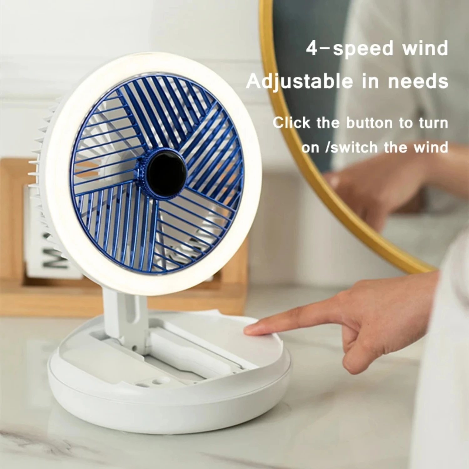 Ultimate Portable Folding Fan with LED Lamp - Compact, Efficient, and Multifunctional Design for Ultimate Convenience and Comfor