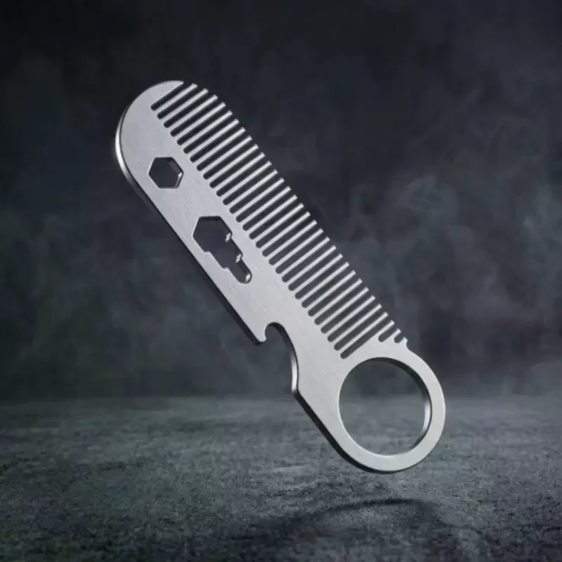 Comb Beard Hair Styling Portable Mini Comb Durable With Bottle Opener Multi-Use Travel Toel Tool Multifunctional Stainless Stee