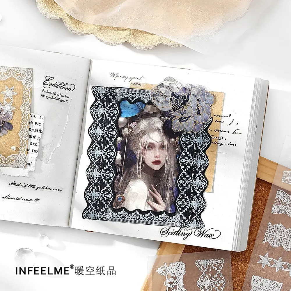 

24 компл./1 лот, кавайные канцелярские наклейки, кружевные кружевные мусорные журналы, декоративные наклейки для скрапбукинга