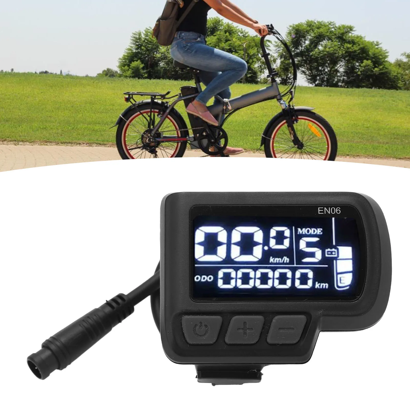 Electric Bike Panel EN06 Panel Waterproof 24V 36V 48V 60V Light Weight ABS 6pin Wire Easy Installation for 22.2mm Handlebar