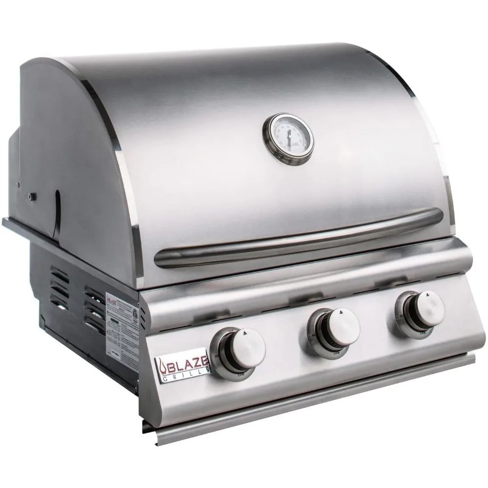 

32-дюймовый газовый гриль на пропане с 4 конфорками, 56 000 БТЕ, встроенный Blaze Prelude LBM, конструкция из нержавеющей стали 304