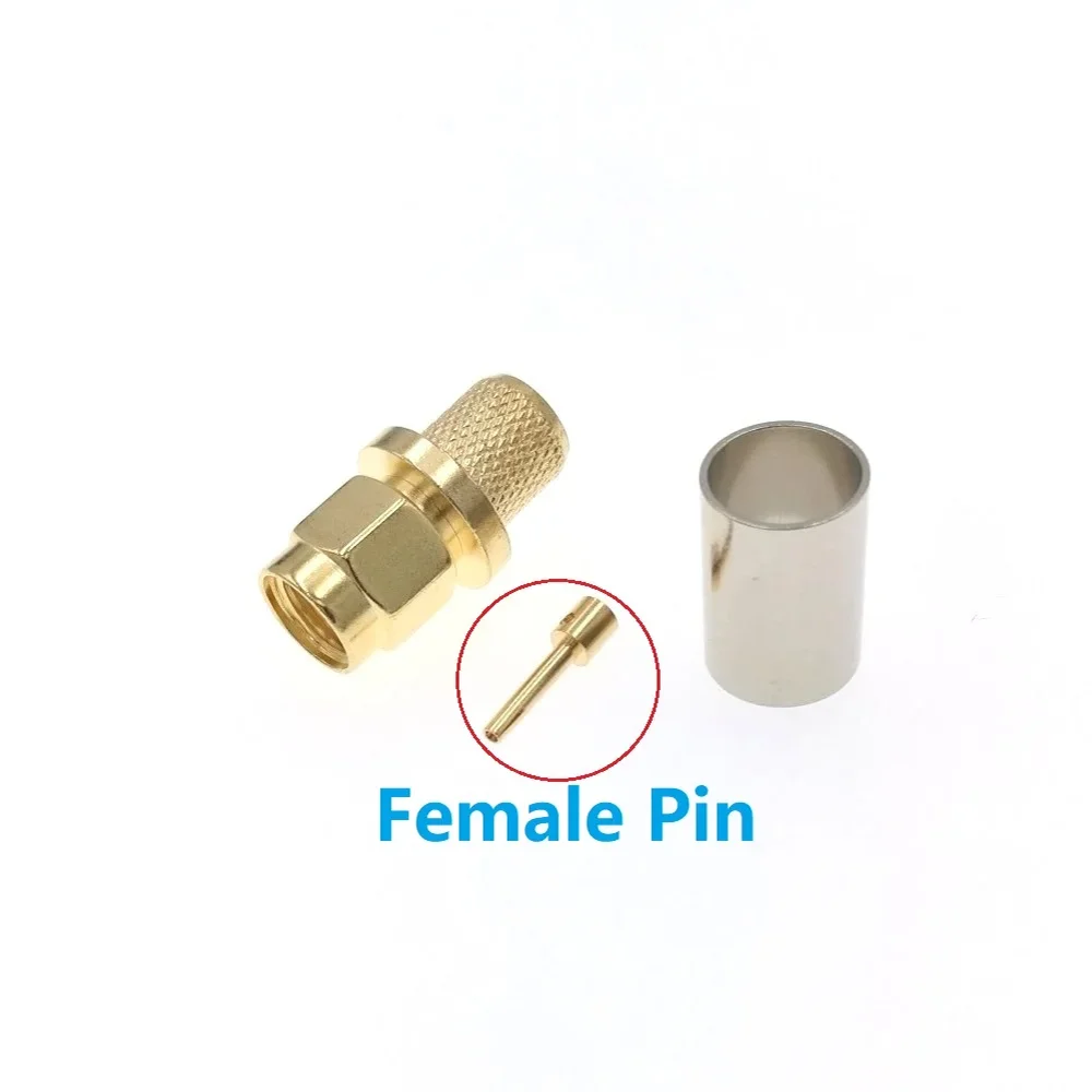 

RP-SMA Male (Female Pin) Plug Crimp For RG5 RG6 LMR300 RF Connector