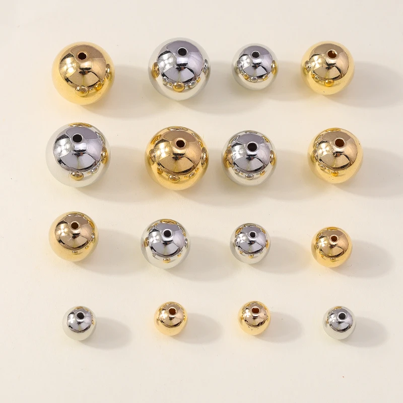 Leslie 10/30/50 Stück 8/12/16 mm runde CCB-Charm-Perlen, lose Spacer-Perlen für DIY-Armbänder, Halsketten und Schmuckzubehör – Detail 4