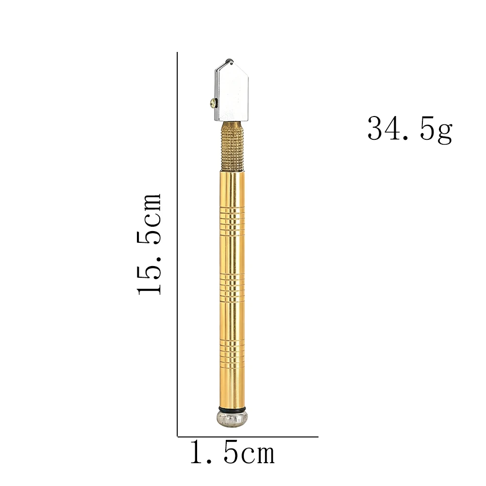 Glass Cutter Tool Diamond Cutting Wheel Gold Metal Handle For Glass Tile Mirror Cutting Professional DIY Tool Gift For Men 6
