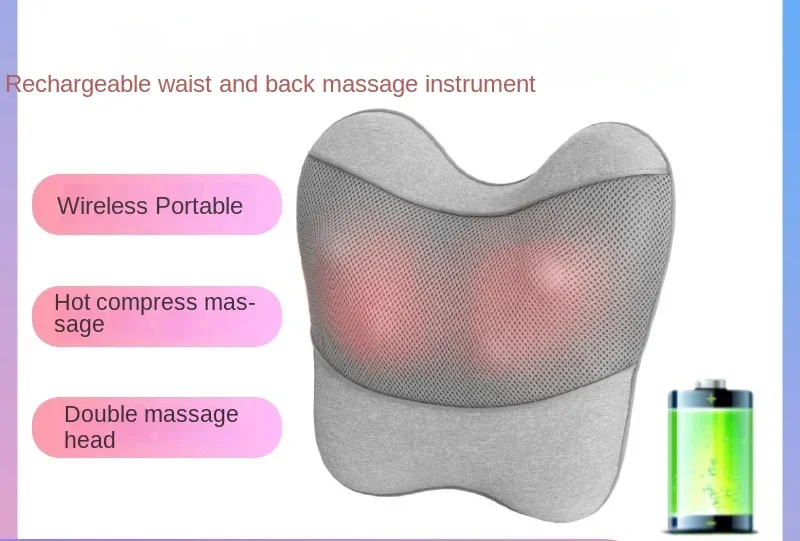 Electric Massage Lumbar and Lumbar Spine Charging and Heating Wireless Cushion Lumbar and Back Massage Pillow