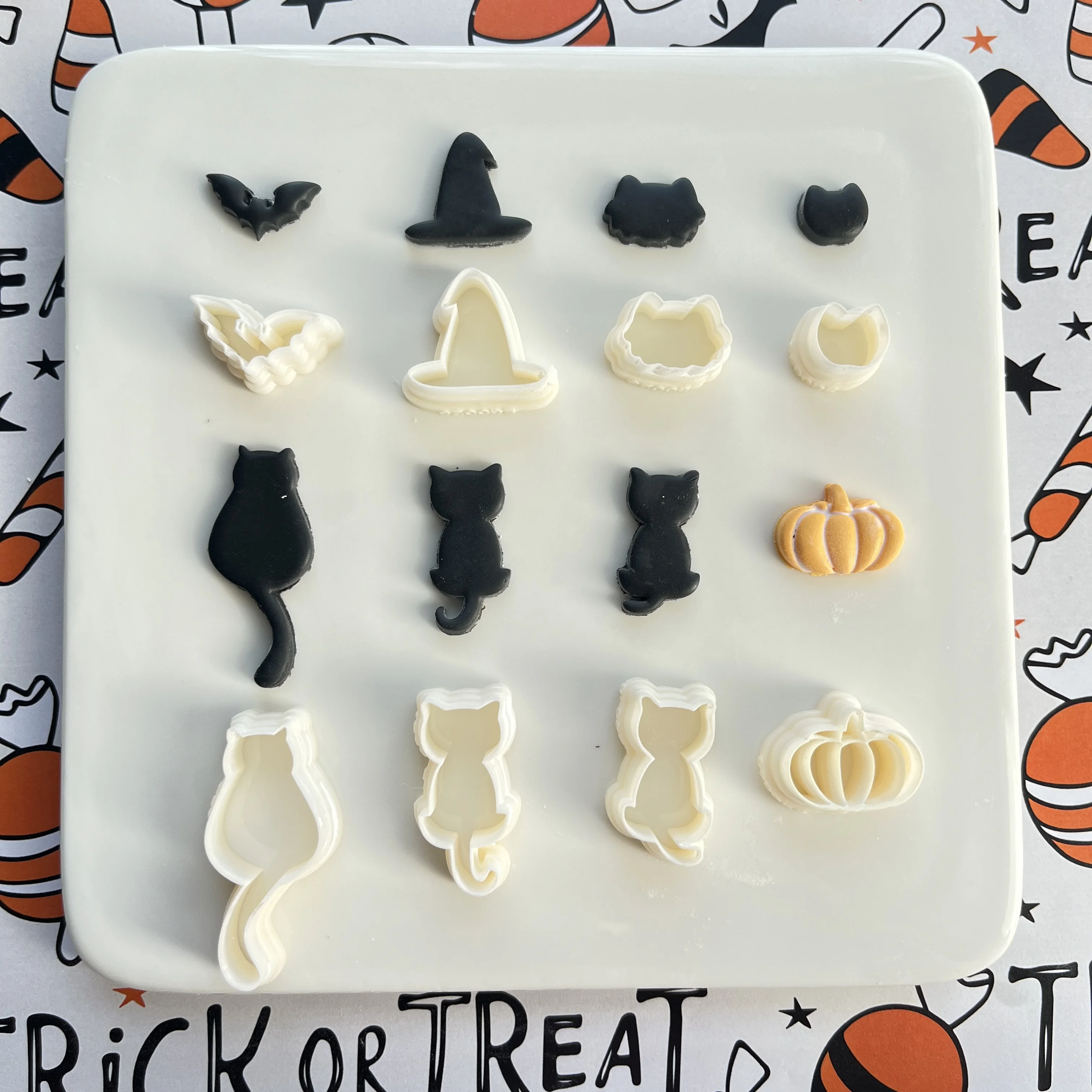 Halloween Serie Mini Polymer Clay Cutter Katze/Hut/Kürbis/Geisterförmige Ton Schneiden Formen Für DIY Ohrring schmuck Hand Werkzeuge – Detail 1