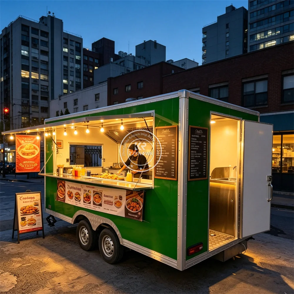 

Custom Built Mobile Food Truck Hot Dog Pizza Juice Cart Kitchen Trailer Catering Street Food Trailer For Sale