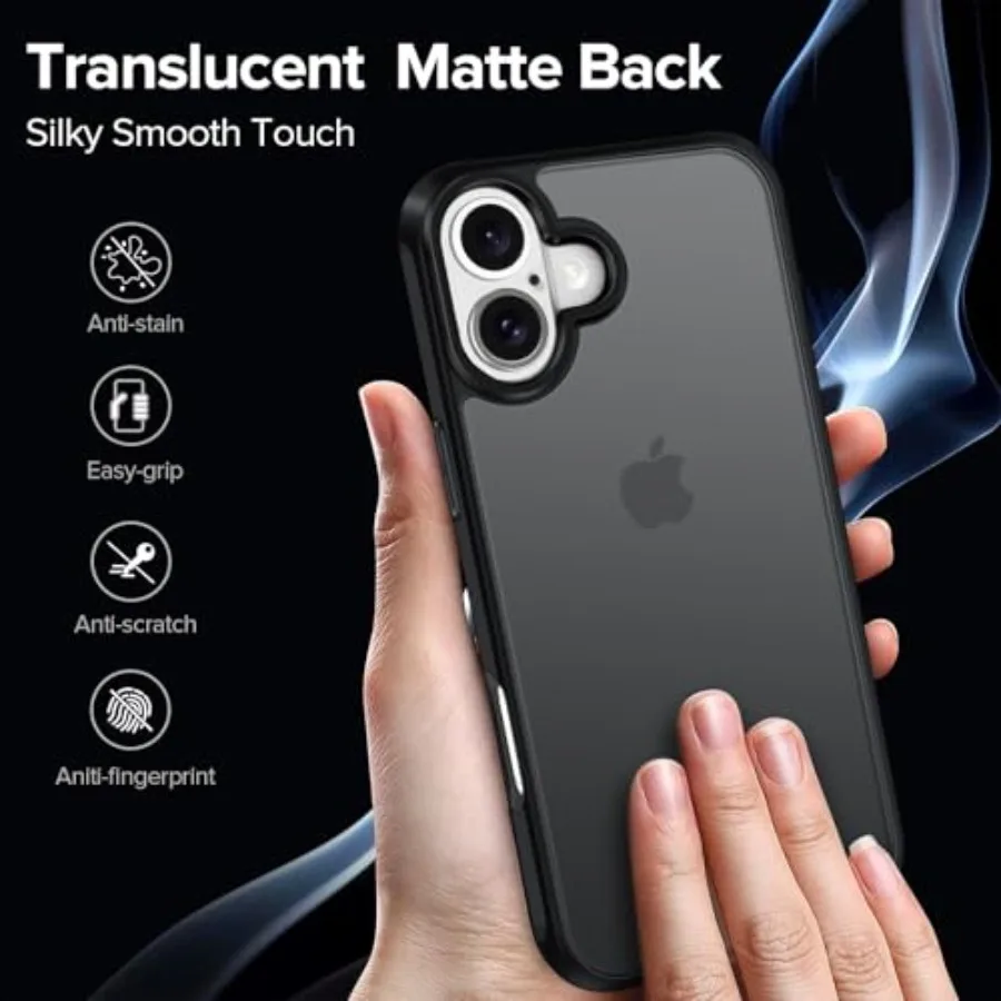 حافظة 3 في 1 لهاتف آيفون 17 6.3 2025 مع 2 عبوة من واقي شاشة من الزجاج المقسى [حماية من الدرجة العسكرية] با شفافة بلوري