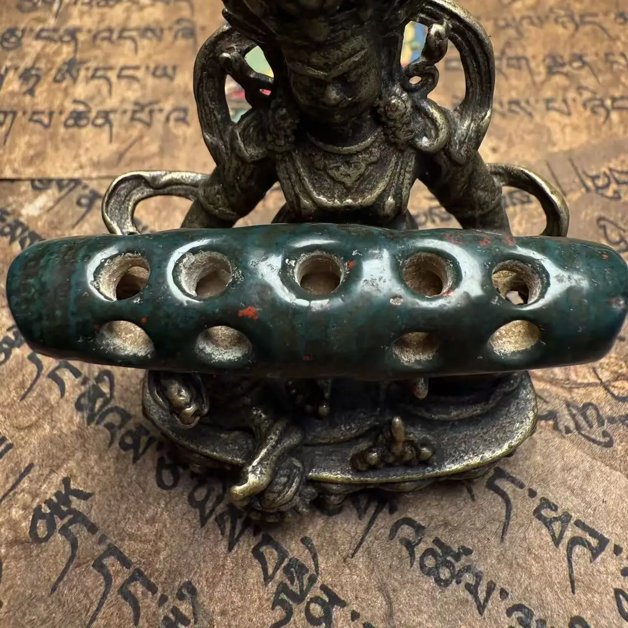 rare Ancient Tibetan DZI Beads Old Agate Passpartout 17eyes  Amulet Pendant  57x14.4mm