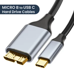 NIERBO USB C to Micro B Cord Hard Drive Cables Braided USB 3.0 Type C Male to Micro B Male Cable for MacBook Toshiba Canvio