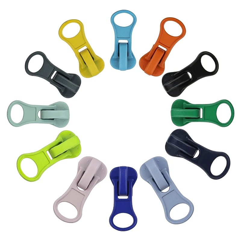 10pcs 5# Zipper Slider Puller Rainbow Zip Head for Resin Zips Bags Clothes Jacket Zippers Repair Kit DIY Sewing Accessories