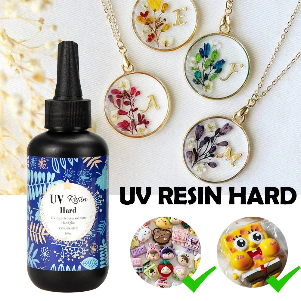 500g Hard UV Resin Glue Crystal Clear Ultraviolet Curing Epoxy Resin Glue Solar Cure Sunlight Activated DIY Jewelry Making Tools