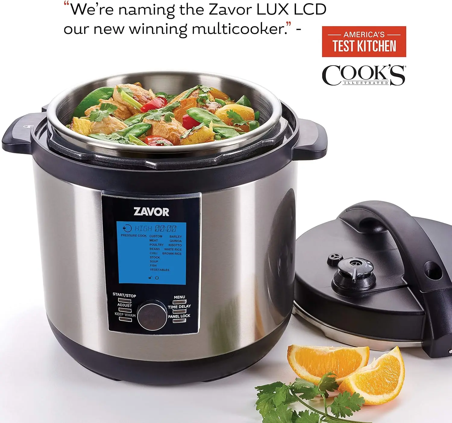 LCD 6 Quart Programmable Electric Multi-Cooker: Pressure Cooker, Slow Cooker, Rice Cooker, Yogurt Maker, Steamer and m