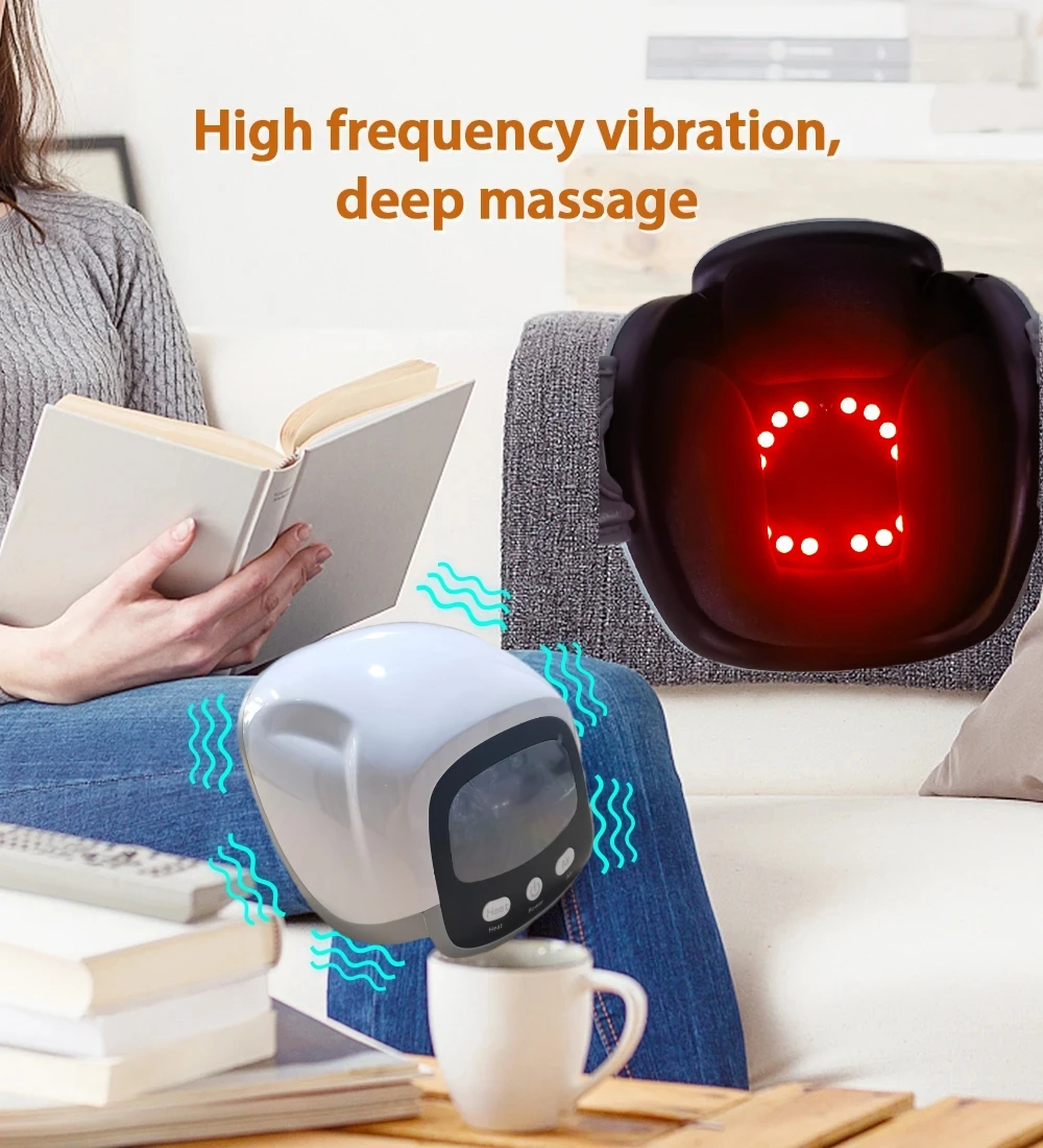 

Smart Cordless Knee Massager with Heat Therapy 4 Modes Vibration for Joint Muscle Pain Relief Rechargeable Gifts for Men Women