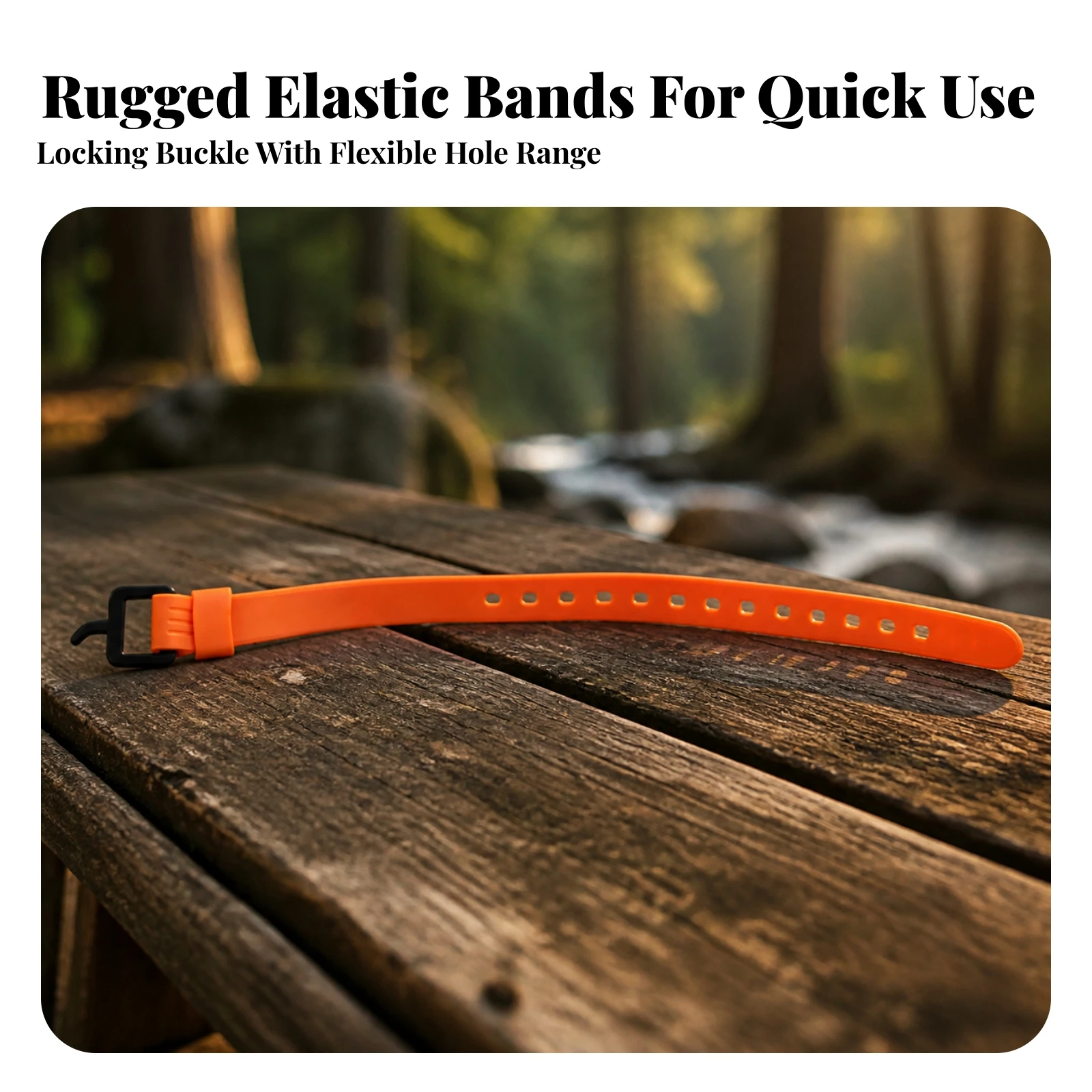 Rubber Strap with Buckle Reusable Adjustable Rubber Strap Utility Tension Straps Slim Fastener Easy to Use for Cyclists