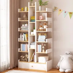 Floor To Ceiling Simple Bookshelf With Drawer Economical Living Room Storage Cabinet Outdoor Bookshelves Simple Kids Bookcase