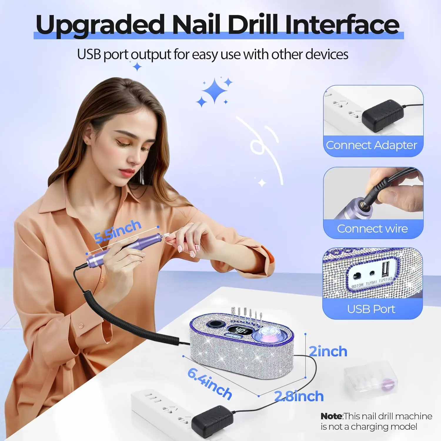 Professional Electric Nail Drill Kit: 40000RPM High-Speed Machine with LCD Display for Salon and Home Manicure