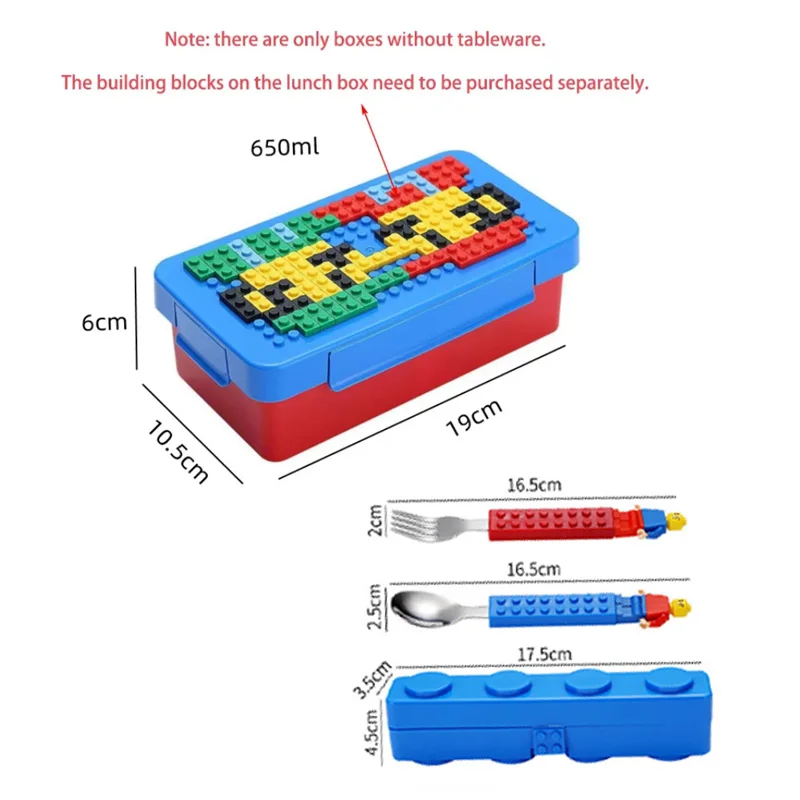 Building Block Lunch Box Color Building Blocks Splicing Sealed Lunch Box Fruit Salad Bento Box Food Storage Containers VIE LENTE image 6