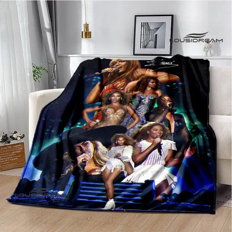 Beyonce Giselle Knowles Printed blanket Flannel Warm blanket Soft Cozy Blanket Sofa Bed Travel Birthday Gift