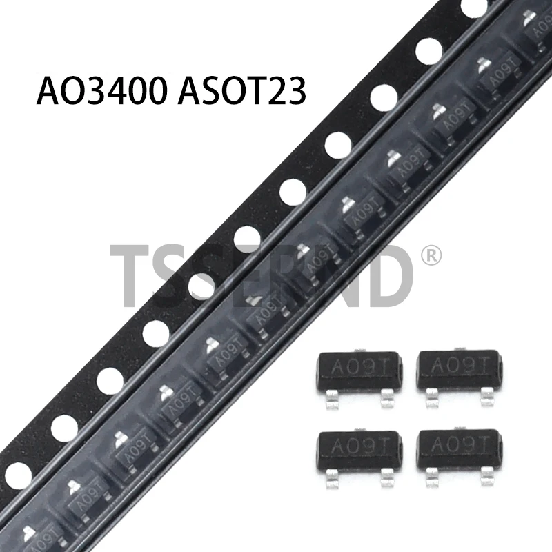 100pcs New original AO3400 AO3400A 3400 A09T SOT-23 SMD Field Effect Transistor N-Channel MOS-FET