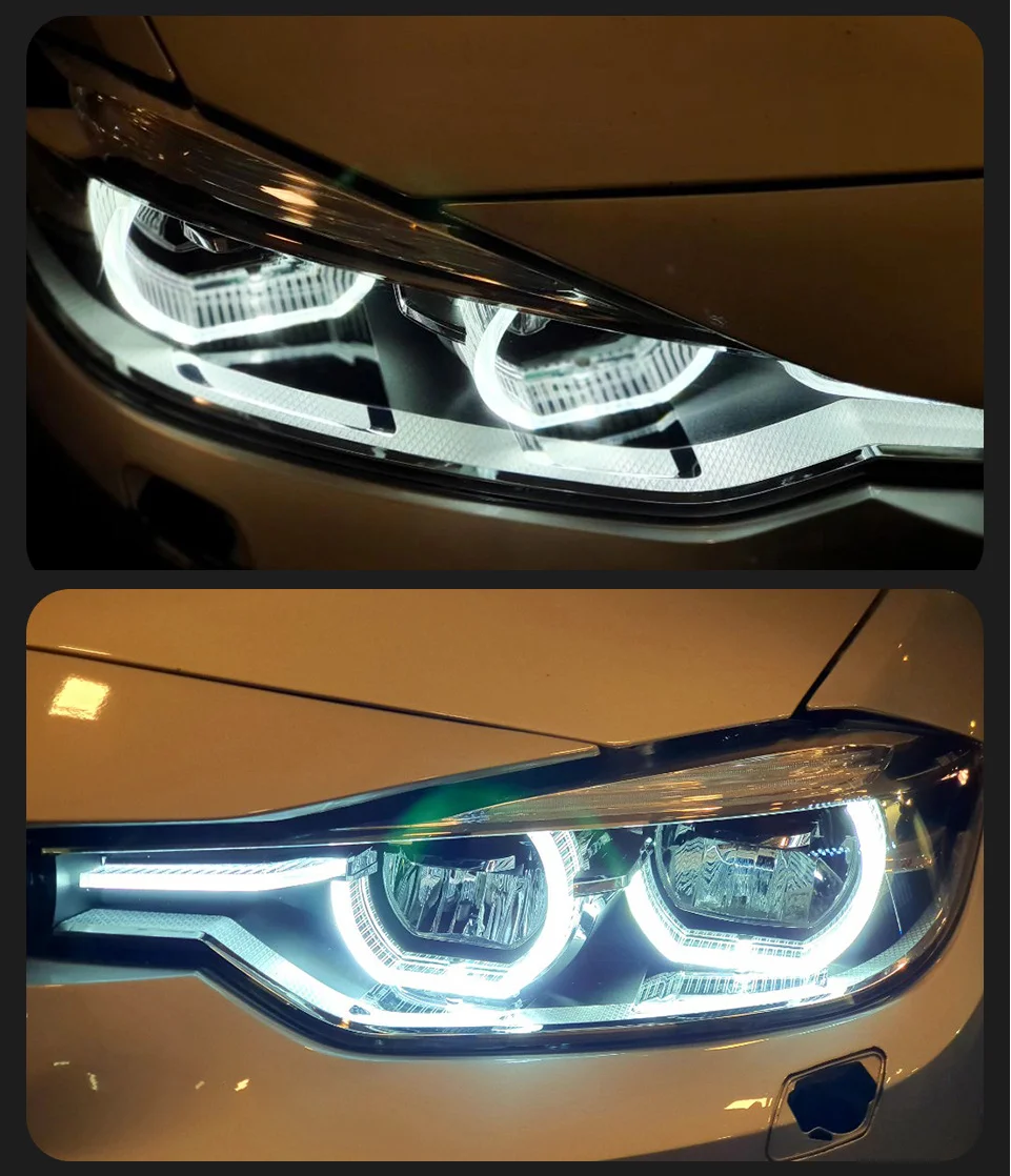 Für 2012–2019 BMW F30 Xenon modifizierte löffelförmige Scheinwerferbaugruppe LED-Blinkerzubehör