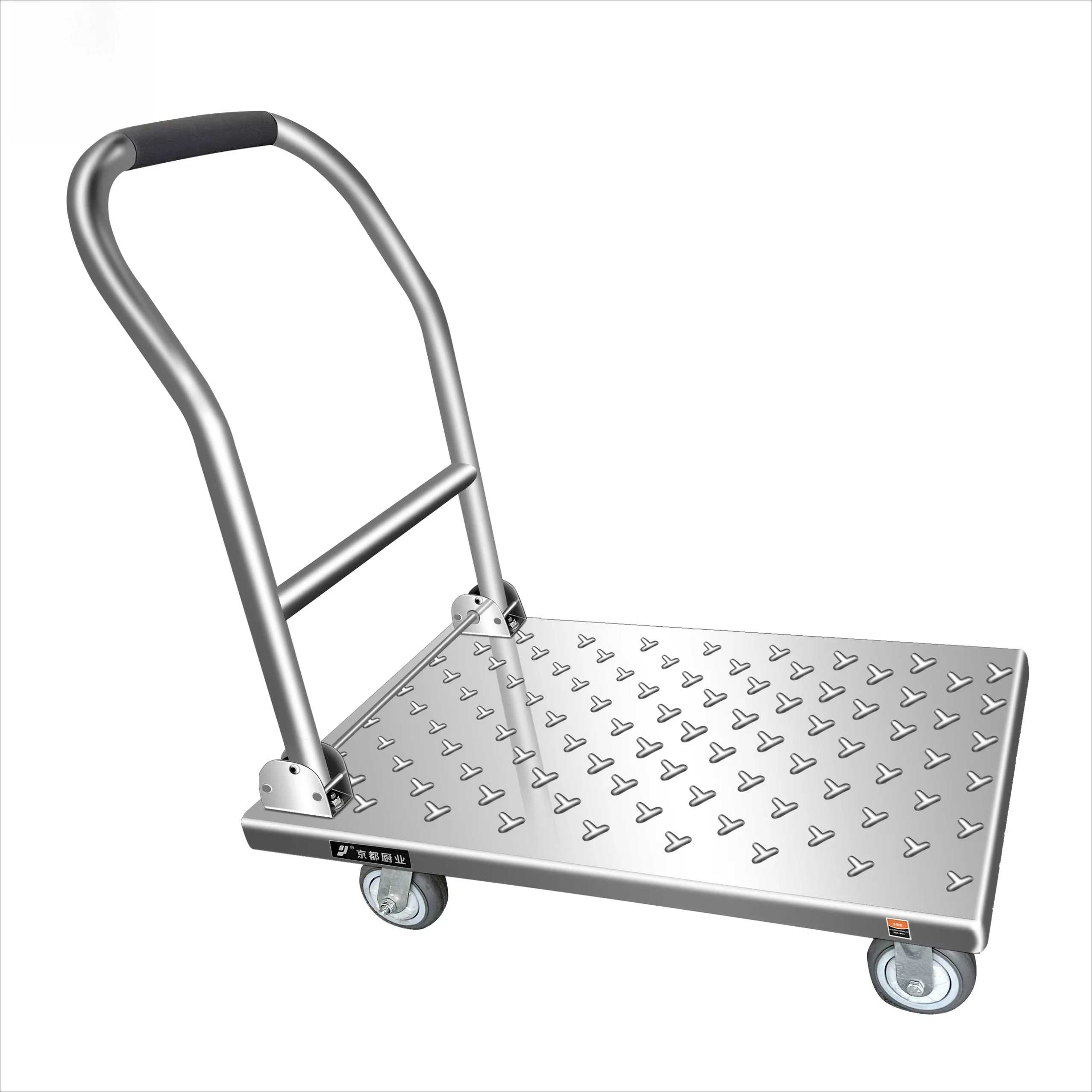 Stainless Steel Commercial Pushcart Silent Wheels Flatbed Kitchen Equipment Cart Hotel Restaurant Supplies Goods