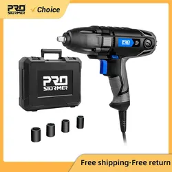 Electric Impact Wrench 1/2 inch 1100W 450N.m 230V Air Spanner Tire Remove Auto Repair Tool 4 Sockets 3400RPM speed by PROSTORMER