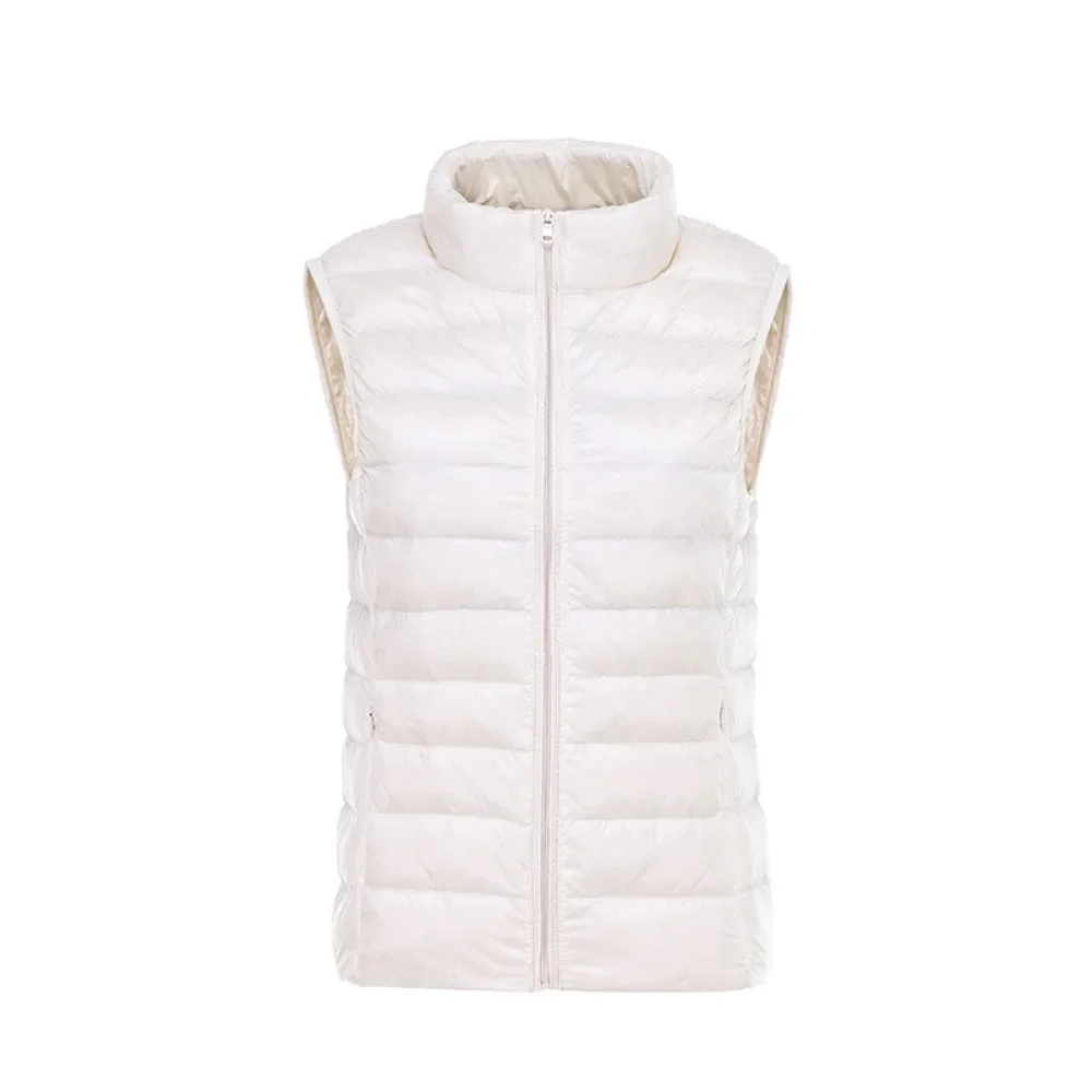 Dames ultralicht donsjack vest herfst winter 2024 lichtgewicht witte eendendons vest jas mouwloos warm winddicht vest