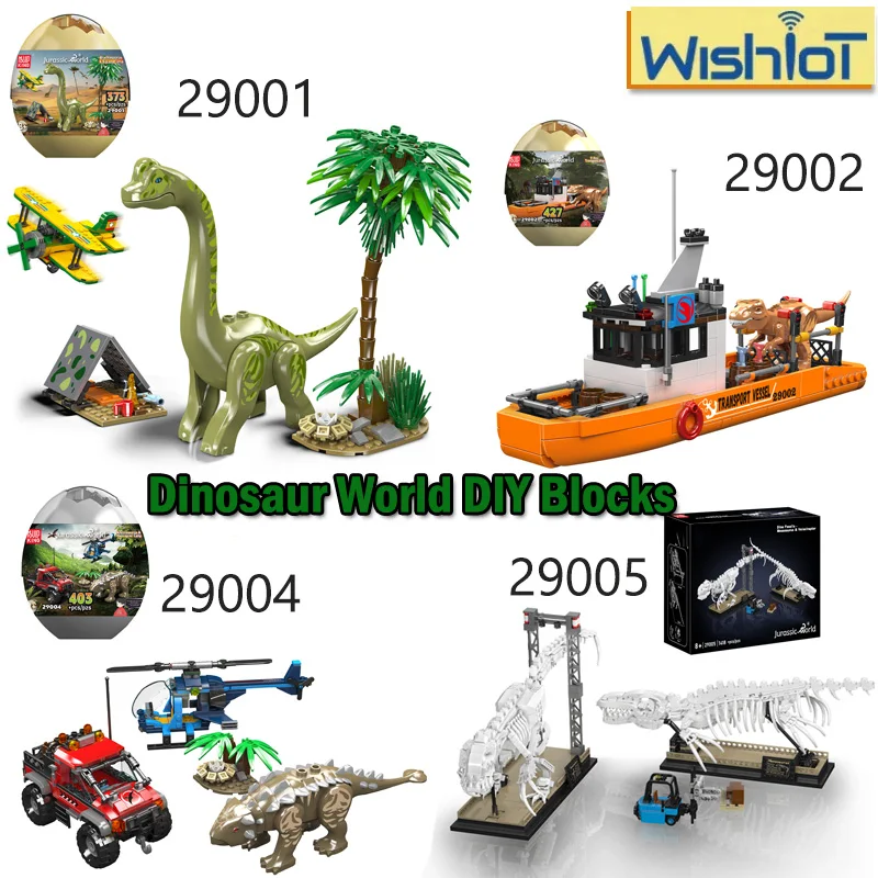 

Dinosaur World MOC Building Blocks Movie Series Scenes Dinosaur Egg Design/Raptor Fossil Assembly Model Bricks Toys Boys Gifts
