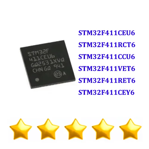 

5 шт STM32F411CEU6 STM32F411RCT6 STM32F411CCU6 STM32F411VET6 STM32F411RET6 STM32F411CEY6 ARM Cortex-M4 100 МГц микросхема