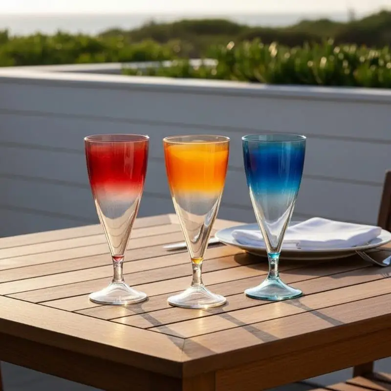 Reusable Transparent Plastic Cocktail Cups Removable Stem Wine Glasses Dishwasher Safe for Camping Pool Party