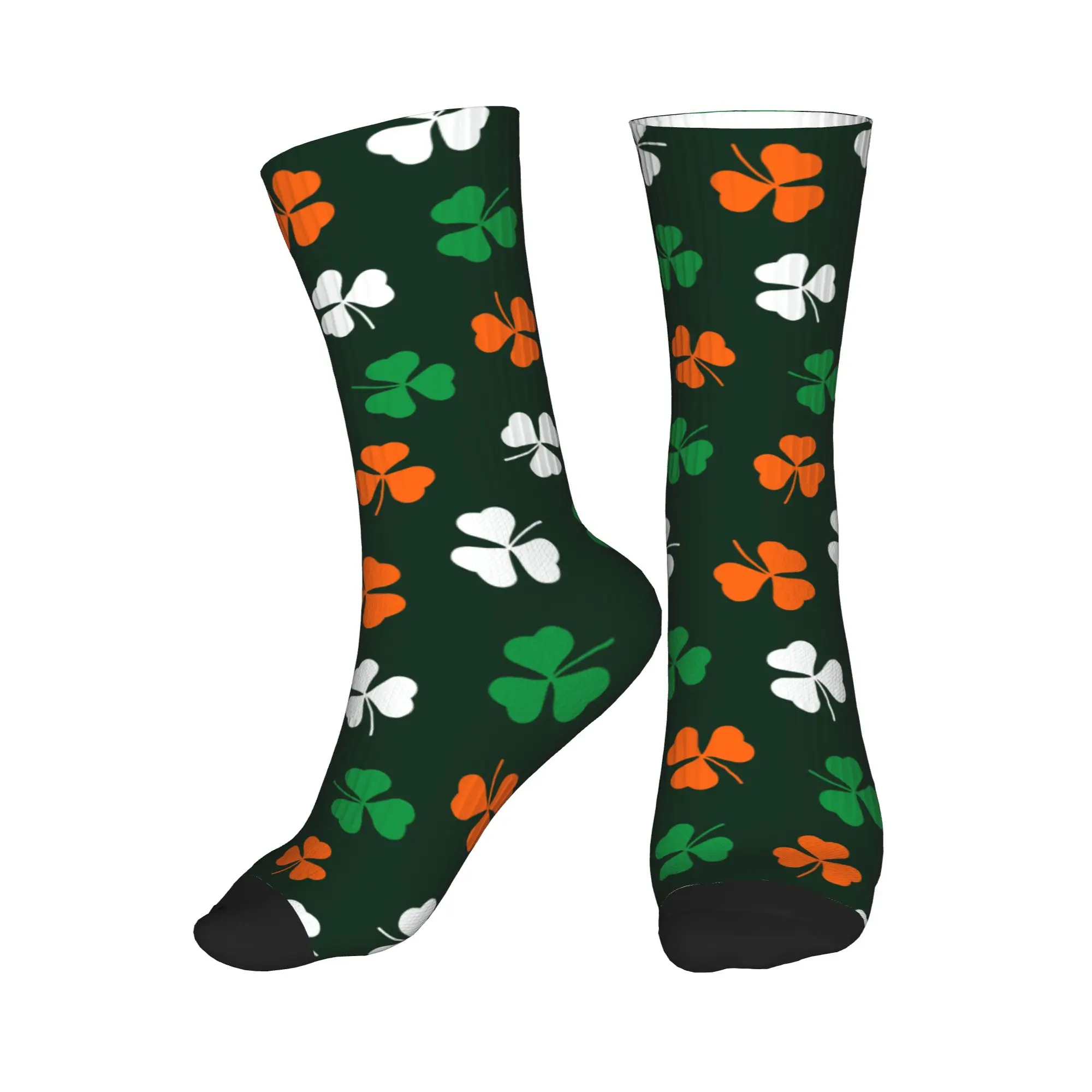 

St Patrick's Day Lucky Clover Leaf Dress Socks Men Women Warm Fashion Crew Socks