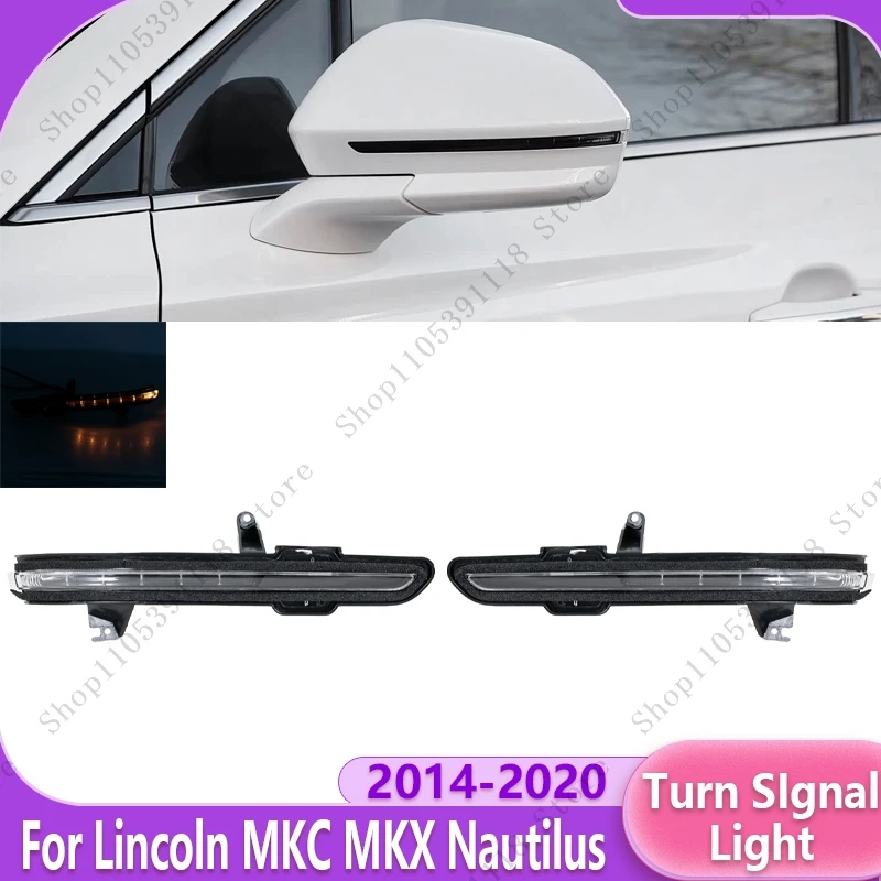 Car LED Rearview Mirror Turn Signal Light Side Mirror Lamp Wing Rearview Blinker Mirror Lamp For Lincoln MKC MKX Nautilus