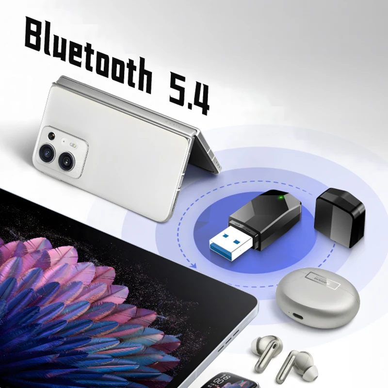 واي فاي 6 بلوتوث 5.4 AX900 USB محول بطاقة الشبكة اللاسلكية WiFi6 2.4G & 5 جيجا هرتز ثنائي النطاق إشارة الاستقبال دونغل ل Win 10/11 #4