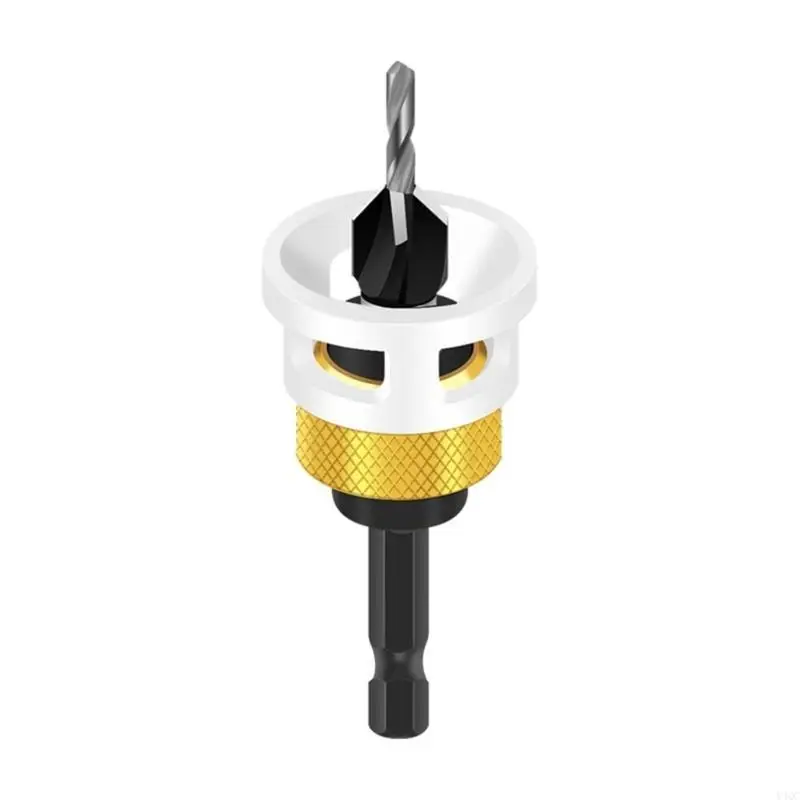Countersink Drill Bits With Depth Stop Shank Hole Opener Woodworking Y4QC