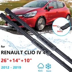 For Renault Clio IV 4 MK4 BH KH Lutecia 2012~2019 Front Rear Wiper Blades Set Window Windshield Windscreen Brushes Accessories